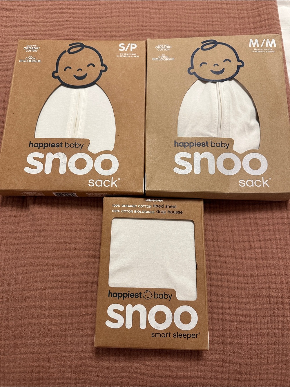 Happiest Baby Snoo White Organic Cotton Baby Sleeper Sack